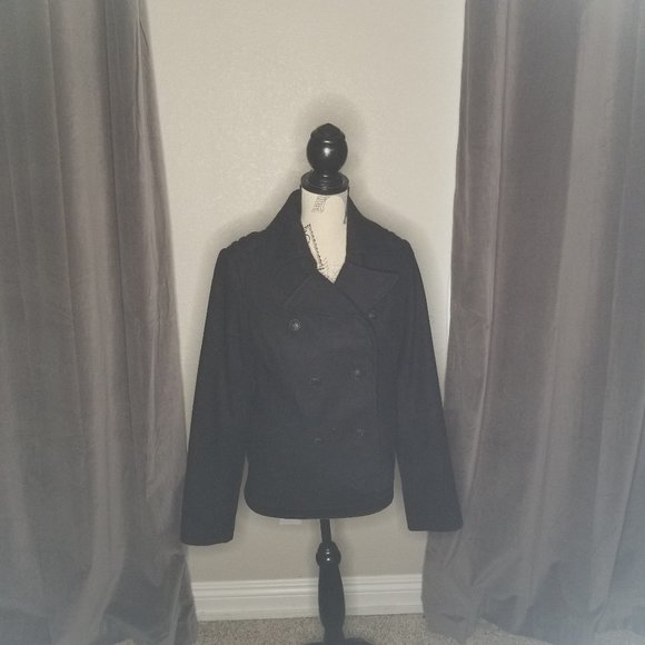 Black Wook Pea Coat - Picture 6 of 9